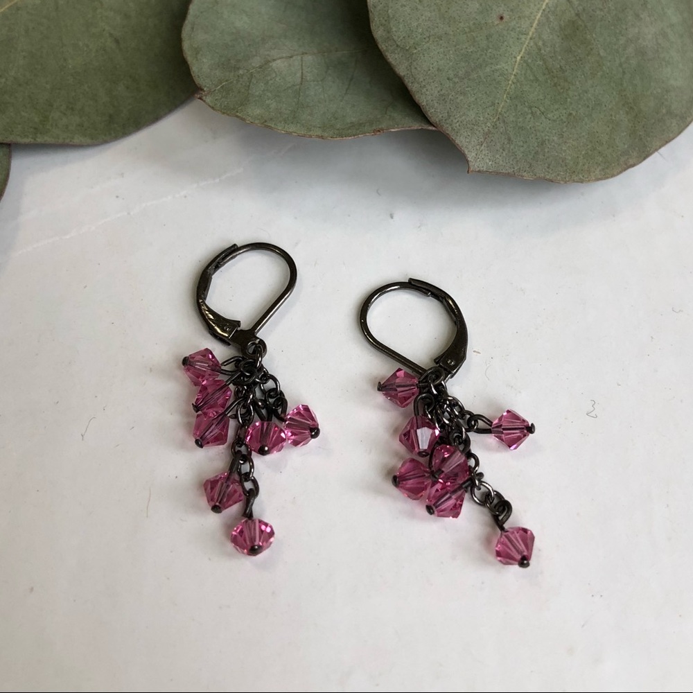 Pink bead earrings